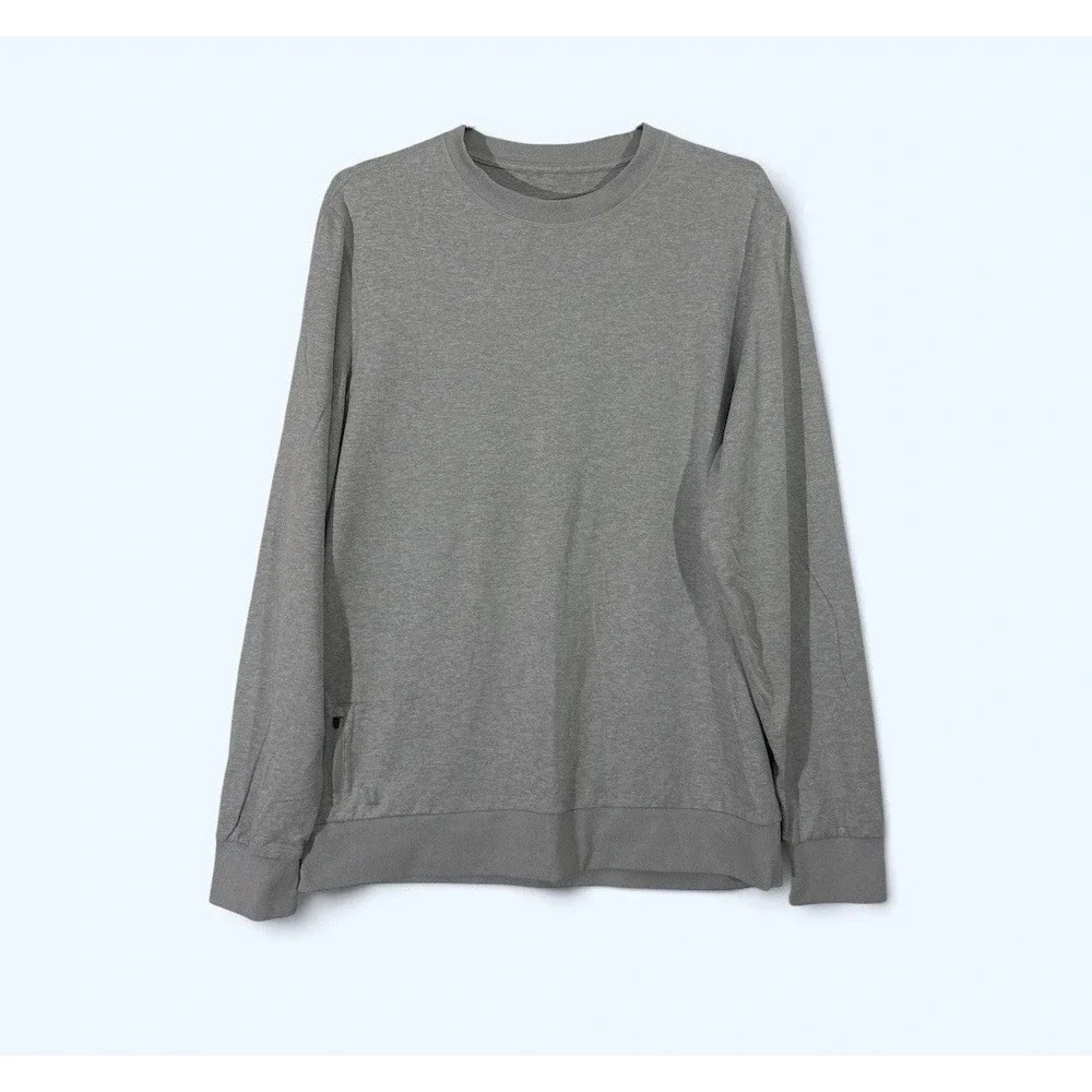 Vuori Ponto Performance Crew Heather Gray Long Sleeve Pullover Mens Size XL